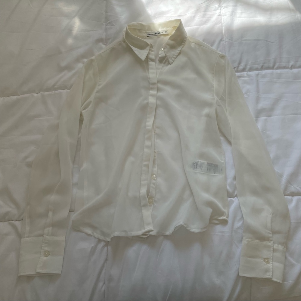 Abercrombie White Sheer Button Up